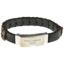 DG black leather bracelet