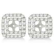 diamond cluster square earrings