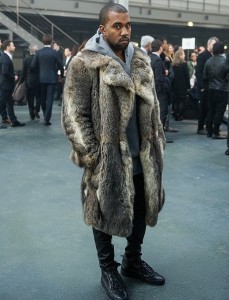 Kanye-West-sported-a-huge-fur-coat-to-attend-Givenchy-Mens-FallWinter-2014-show.