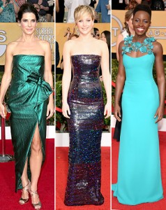 sag awards strapless gowns