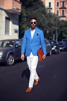 streetstyle ocean blue blazer