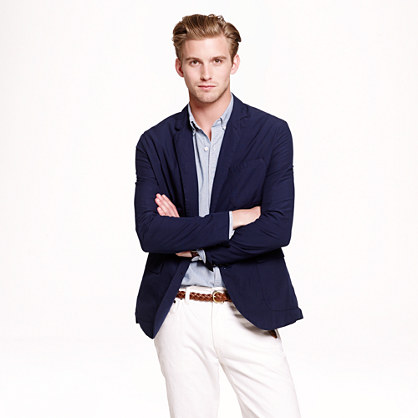jcrew ludlow sportcoat in navt lightweight cotton