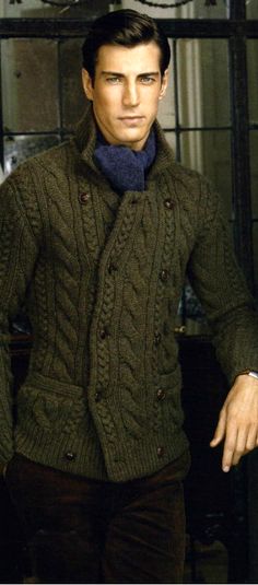ralph lauren double breasted cable knit sweater-min